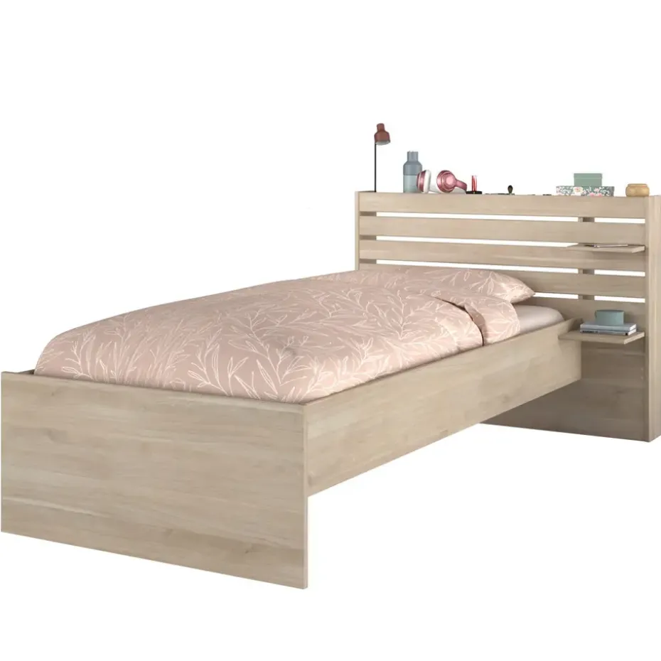 Bed Evi - eikenkleur - 90x200 cm