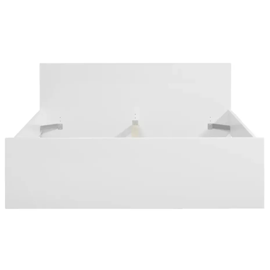 Bed Naia - hoogglans wit - 140x200 cm