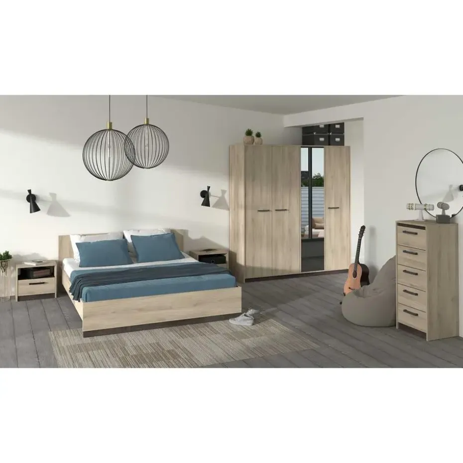 Bed Waylon 160 x 200 cm-Kronberg eik/Waterford eik