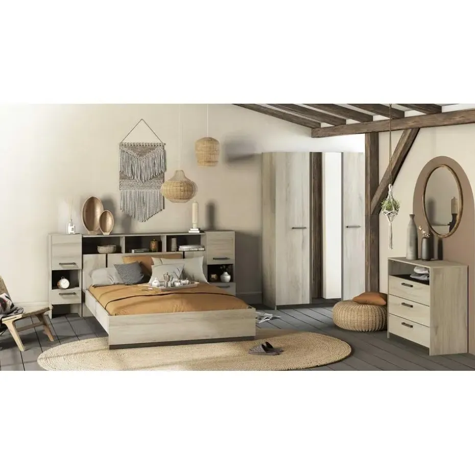 Bed Waylon 160 x 200 cm-Kronberg eik/Waterford eik