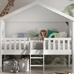 Bedhuisje Senna met ladder 90x200 cm - wit