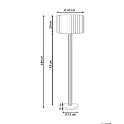 BELESSA - Staande lamp - Lichtbeige - Linnen/Rubberhout