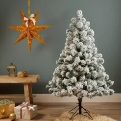 Bellatio decorations Imperial Pine kerstboom - besneeuwd - H150 cm - D97 cm