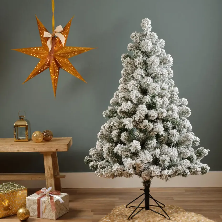 Bellatio decorations Imperial Pine kerstboom - besneeuwd - H150 cm - D97 cm