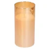Bellatio decorations Kaars - LED - goudkleurig - 15 cm