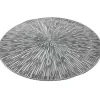 Bellatio design Placemats - 6 stuks - geponst - zilverkleurig - 38 cm