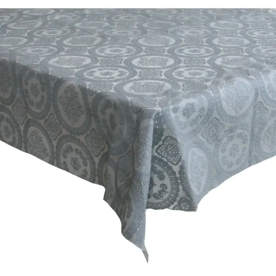 Bellatio design Tafelzeil - grijs - patroon - 140 x 220 cm