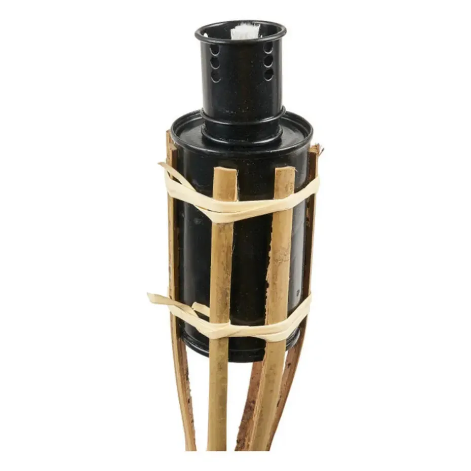Bellatio design Tuinfakkels - 2x - bamboe - 60 cm - navulbaar