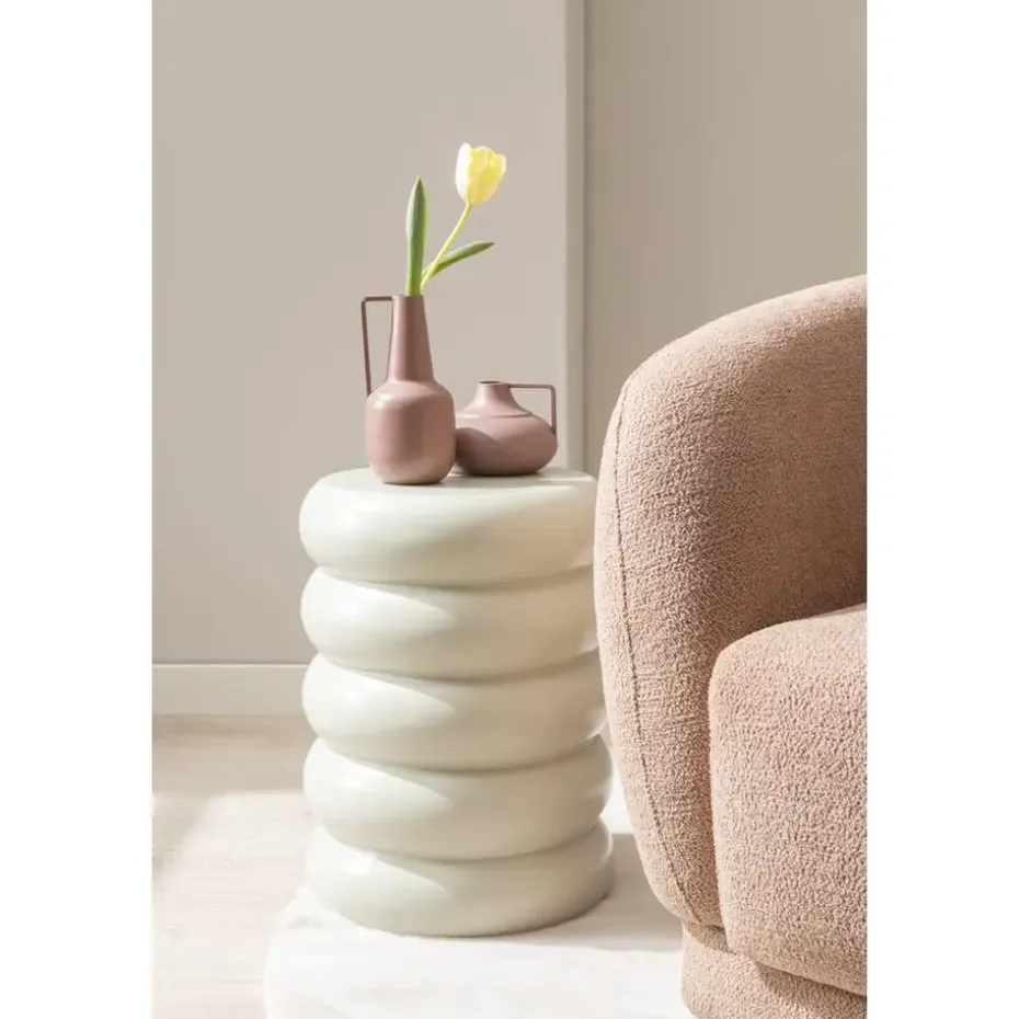 Bijzettafel Barbella - beige - 45xØ33 cm