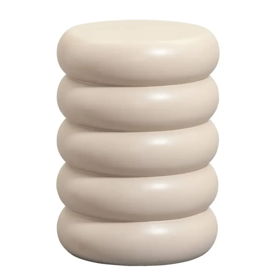 Bijzettafel Barbella - beige - 45xØ33 cm