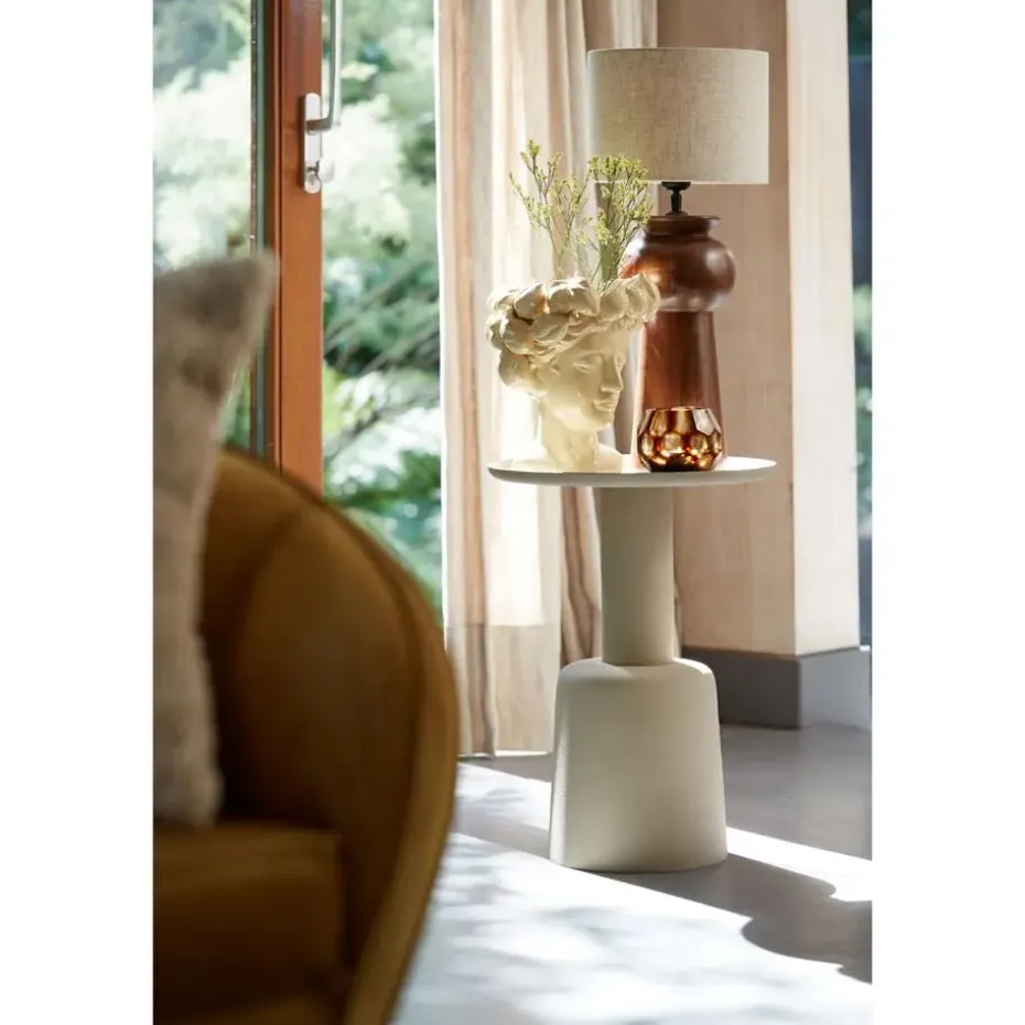 Bijzettafel Milaki - Beige - Ø39cm