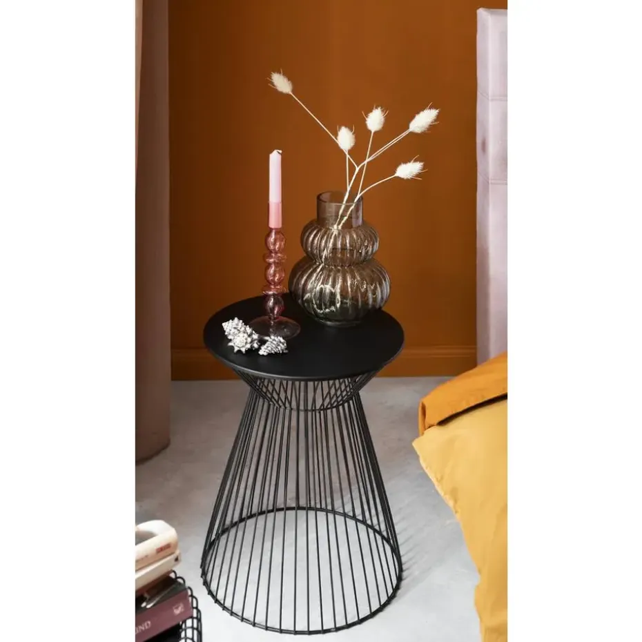 Bijzettafel Napels - zwart - 47xØ33 cm