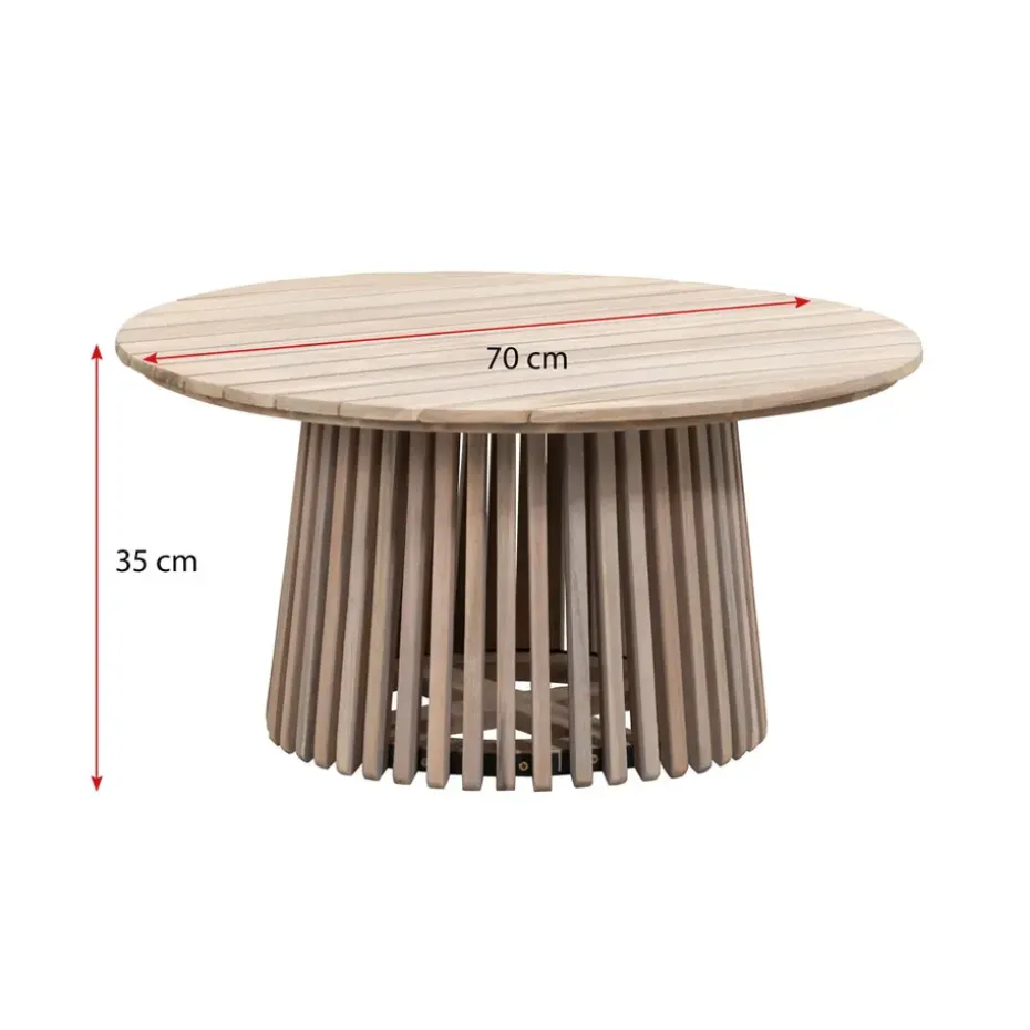 Bijzettafel Saône - acacia - 35xØ70 cm