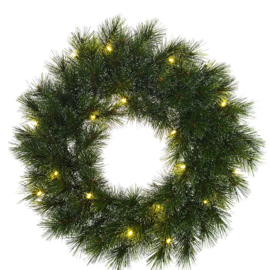 Black Box Trees Glendon Kerstkrans met LED Verlichting - Ø60cm - Groen