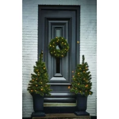 Black Box Trees Glendon Kerstkrans met LED Verlichting - Ø60cm - Groen