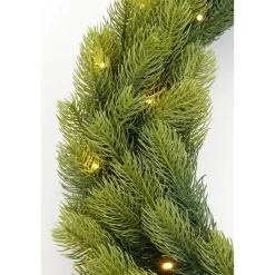 Black Box Trees Nagoya Kerstkrans met Verlichting - H12 x Ø45 cm - Groen
