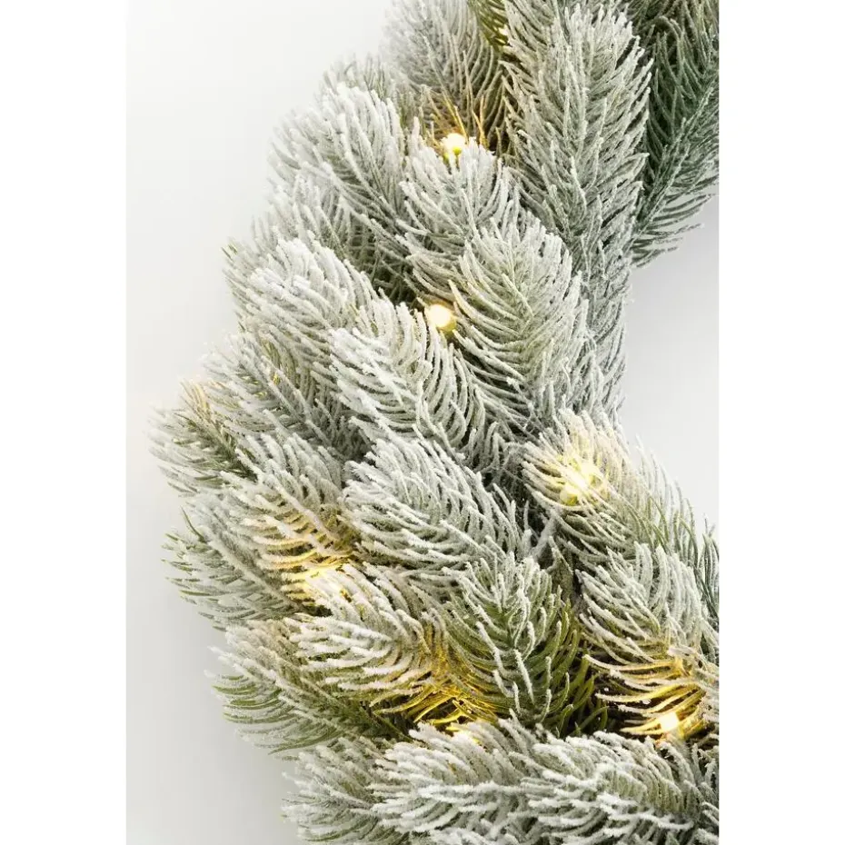 Black Box Trees Nagoya Kerstkrans met Verlichting - H12 x Ø45 cm - Groen