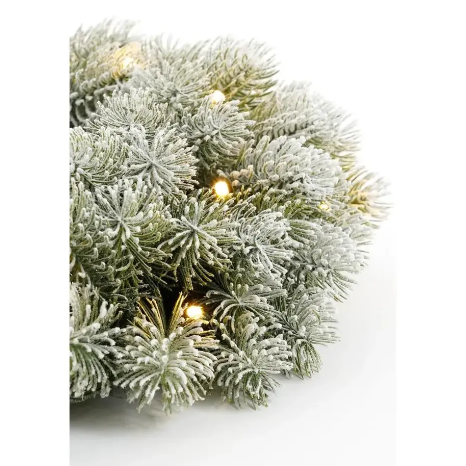 Black Box Trees Nagoya Kerstkrans met Verlichting - H12 x Ø45 cm - Groen