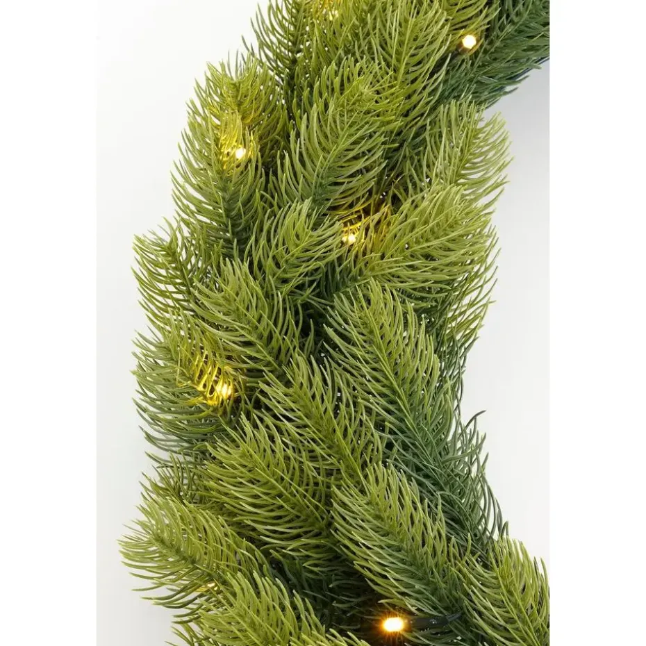 Black Box Trees Nagoya Kerstkrans met Verlichting - H12 x Ø60 cm - Groen