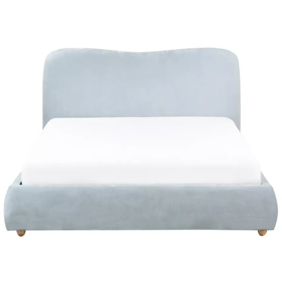 BLAGNAC - Tweepersoonsbed - Lichtblauw - 140 x 200 cm - Stof