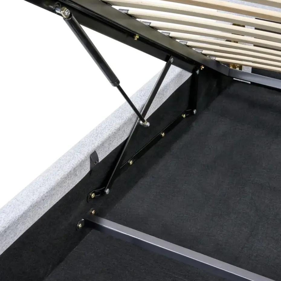 BLAGNAC - Tweepersoonsbed - Lichtgrijs - 140 x 200 cm - Stof