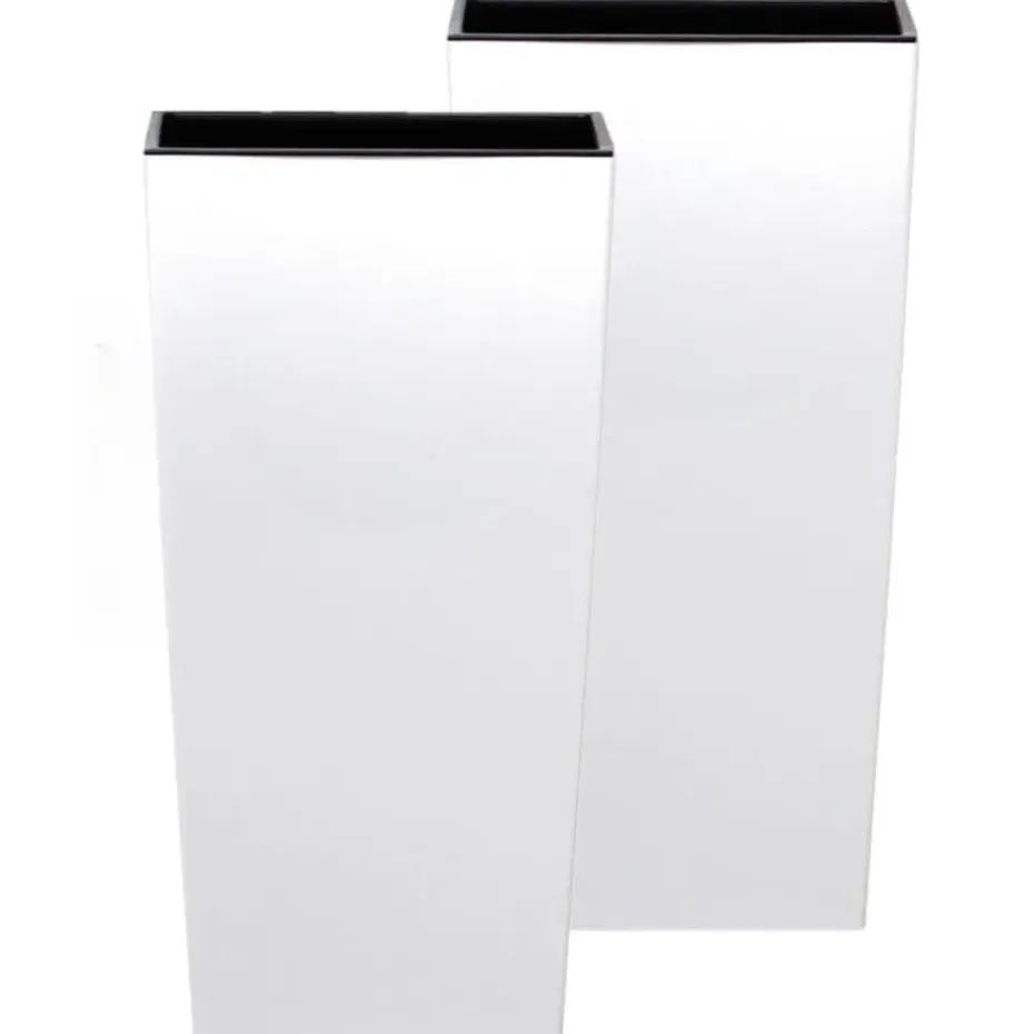 Bloempot/plantenpot Urbi - wit - 19 x 19 x 37 cm
