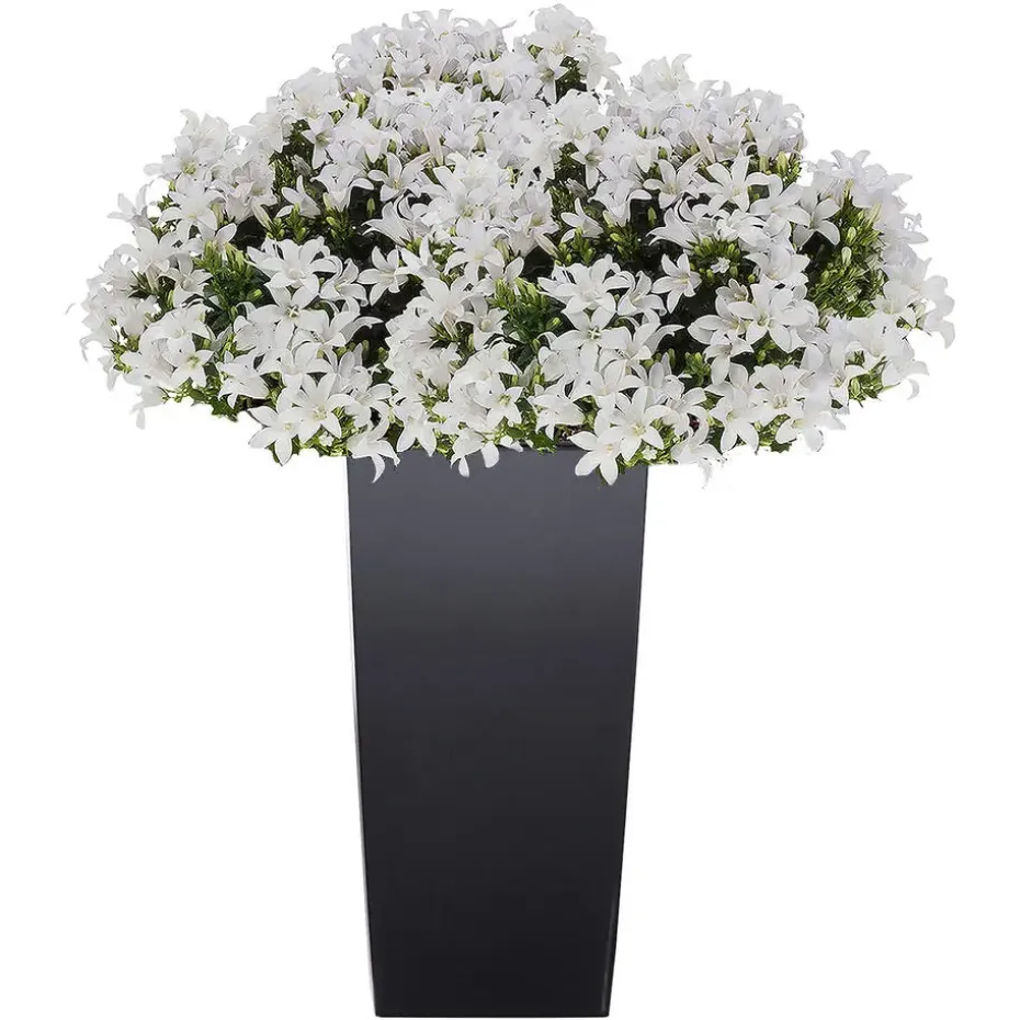 Bloempot/plantenpot Urbi - antraciet - 19 x 19 x 37 cm