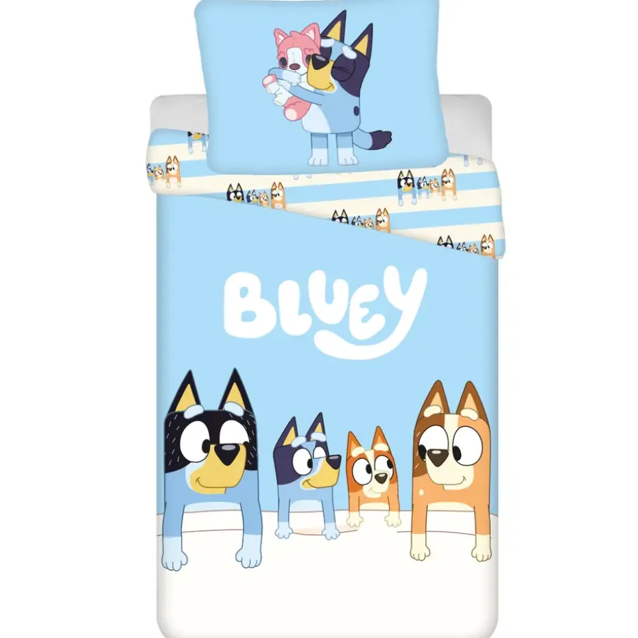 Bluey Dekbedovertrek Stripes - Eenpersoons - 140 x 200 cm - Katoen