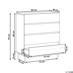BLYTHE- Ladekast 4 lades - Zwart/Bruin - MDF
