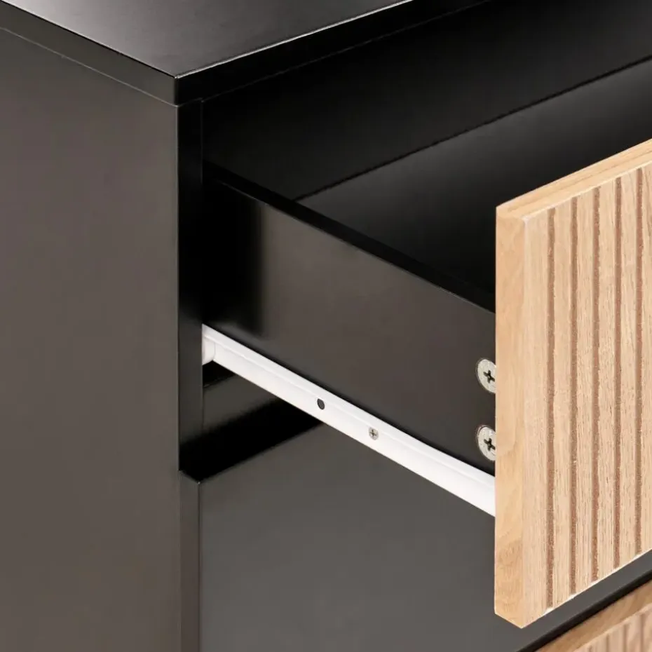 BLYTHE- Ladekast 4 lades - Zwart/Bruin - MDF