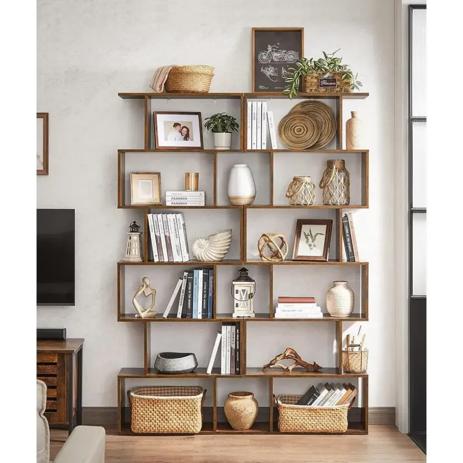 Bobbel Home - Boekenkast - Kubus - 6 Compartimenten - Bruin