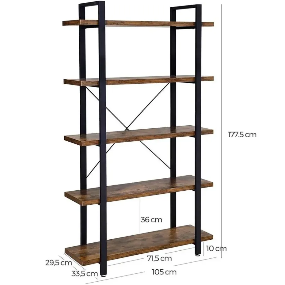 Bobbel Home - Boekenrek - Hout/Metaal - Bruin