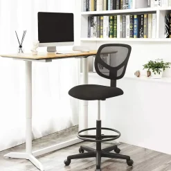 Bobbel Home - Ergonomische bureaustoel - Verstelbare voetsteun - Zwart