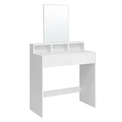 Bobbel Home - Kaptafel met rechthoekige spiegel - Wit