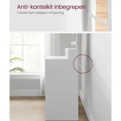 Bobbel Home - Witte Kaptafel - Rechthoekige spiegel - Gloeilampen