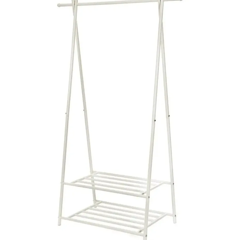 Bobbel Home kledingrek kapstok met 2 schoenplanken Wit