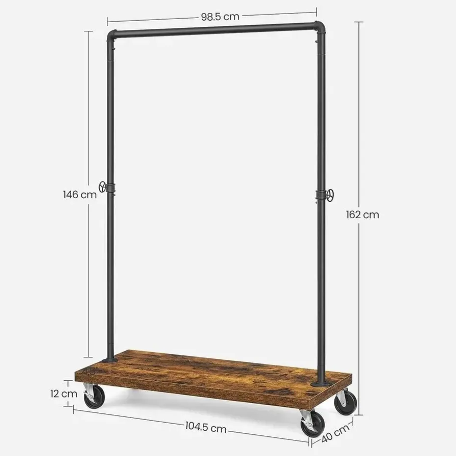 Bobbel Home Kledingrek Metaal - Zwart en bruin