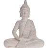 Boeddha beeld zittend - antiek creme design - 37 cm - magnesiumoxide