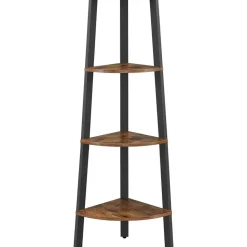 Boekenkast - hoekkast - 4 legplanken - 34x125x34 cm - vintage bruin