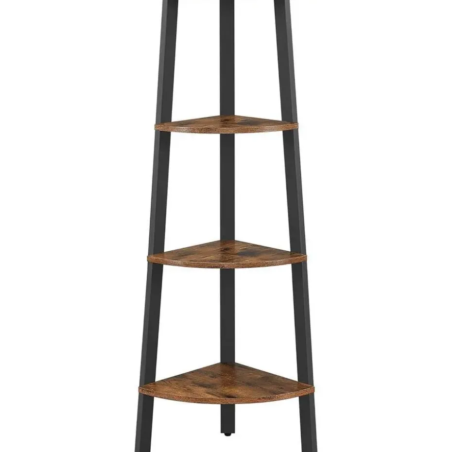 Boekenkast - hoekkast - 4 legplanken - 34x125x34 cm - vintage bruin