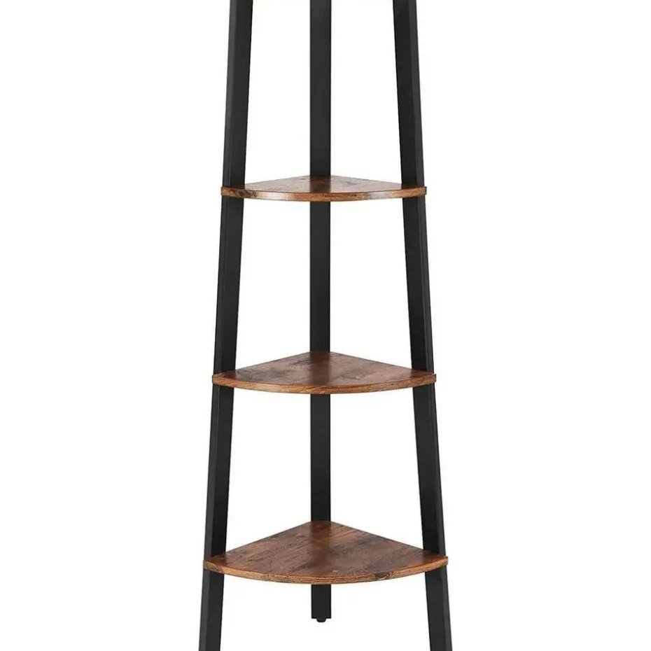 Boekenkast - hoekkast - 4 legplanken - 34x125x34 cm - vintage bruin