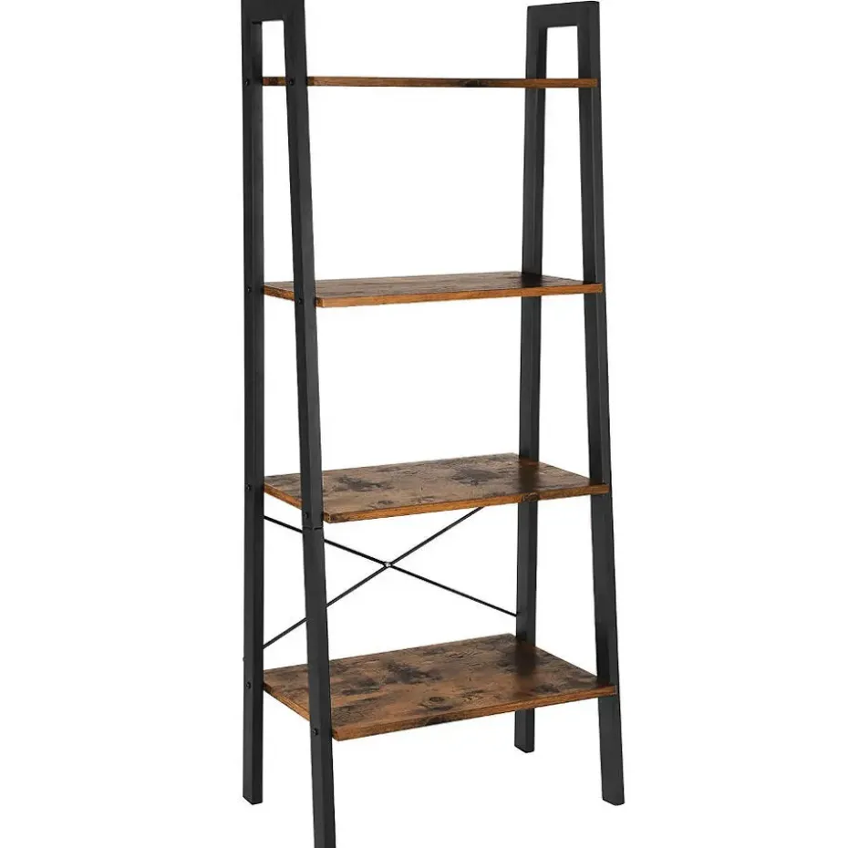 Boekenkast - industriële look - 56x137x34 cm - vintage bruin