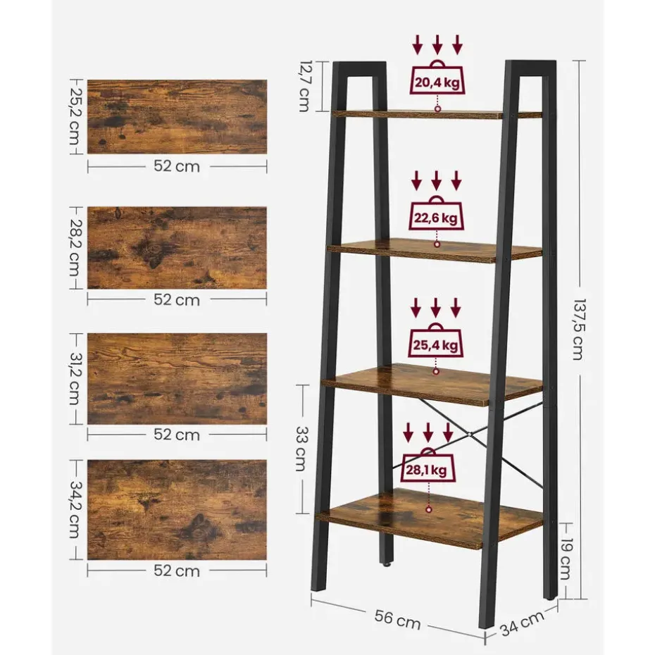 Boekenkast - Vintage Kast - 137,5 x 56 x 34 CM