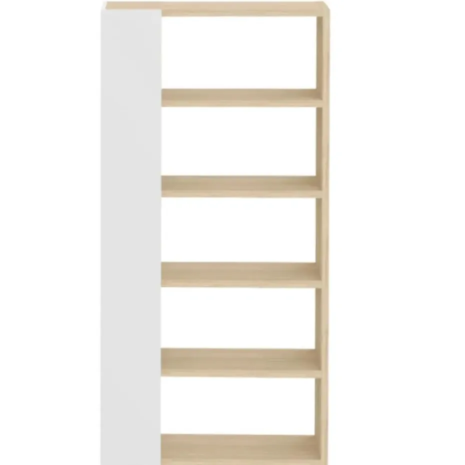Boekenkast Ellana 7 open vakken-lichte eik/wit