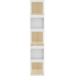 Boekenkast Ellana 7 open vakken-lichte eik/wit