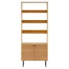Boekenkast Naturel Eikenfineer - 80x30x200cm - Kyoto
