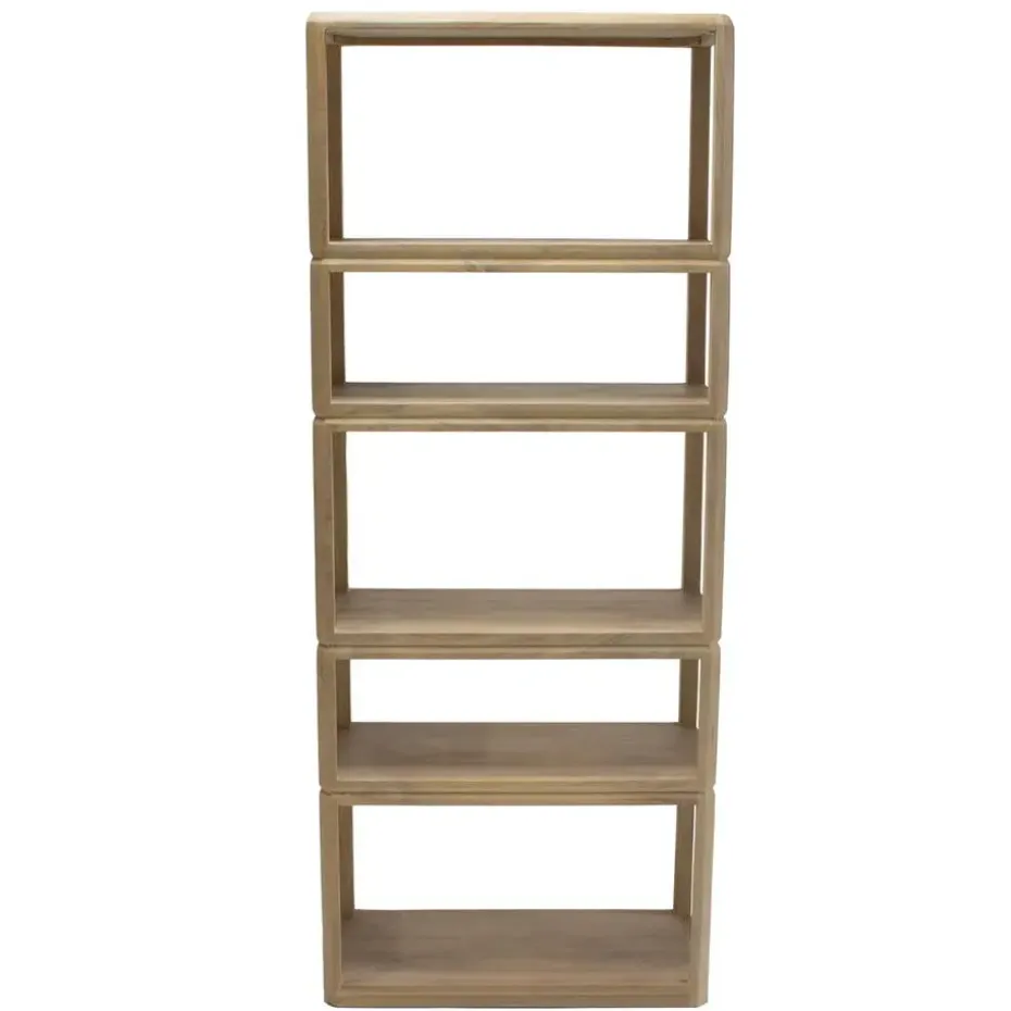 Boekenkast Naturel Mangohout - 80x40x200cm - Noëlle