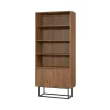 Boekenkast Walnoot Bruin Melamine - 80x36x182cm - Rea