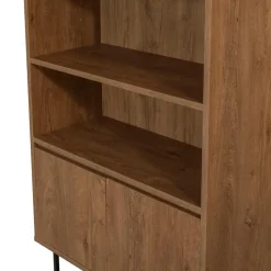 Boekenkast Walnoot Bruin Melamine - 80x36x182cm - Rea