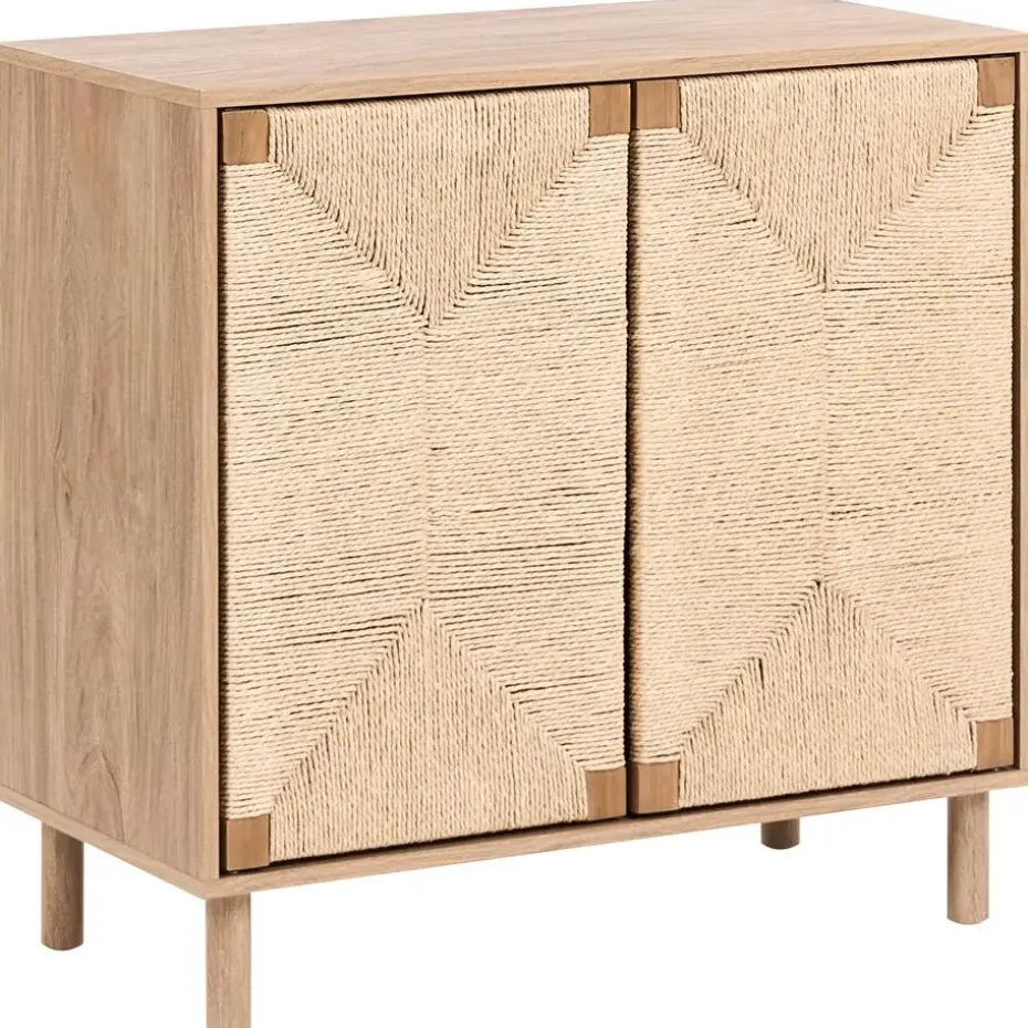 BONDI - Dressoir - Lichtbruin - 80 cm - Spaanplaat/Papiertouw
